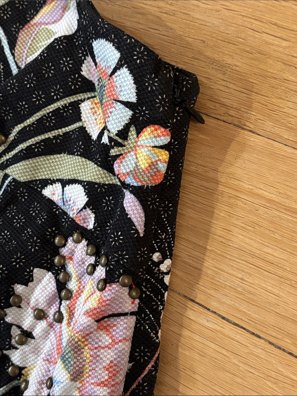 Anthropologie Maeve Ashbury Floral One Shoulder Dress Small 4 Black White - Picture 11 of 16